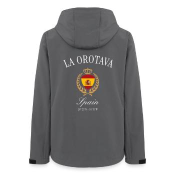 La Orotava Teneriffa Spanien – Reise Souvenir - Frauen Recycelte Softshelljacke von Stanley/Stella - Anthrazit - Hinten - AI Model Female 172 light (172cm)