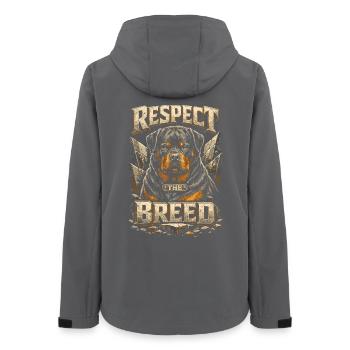 Rottweiler Dog Respect The Breed - Women’s Recycled Softshell Jacket by Stanley/Stella - anthracite - Back - AI Model Female 172 light (172cm)