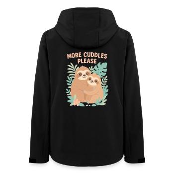 Cute Sloths: More Cuddles Please Design - Women’s Recycled Softshell Jacket by Stanley/Stella - black - Back - AI Model Female 172 light (172cm)