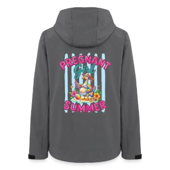 Schwangere Sommer Lustige Gänsmutter - Frauen Recycelte Softshelljacke von Stanley/Stella - Anthrazit - Hinten - AI Model Female 172 light (172cm)