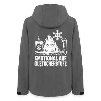 Emotional Auf Gletscherstufe - Frauen Recycelte Softshelljacke von Stanley/Stella - Anthrazit - Hinten - AI Model Female 172 light (172cm)