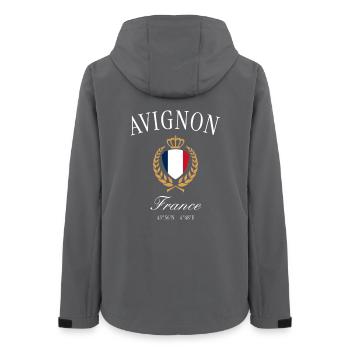 Couronne d’armoiries d’Avignon France – Souvenir de voyage - Veste softshell femme recyclée Stanley/Stella - charbon - Dos - AI Model Female 172 light (172cm)