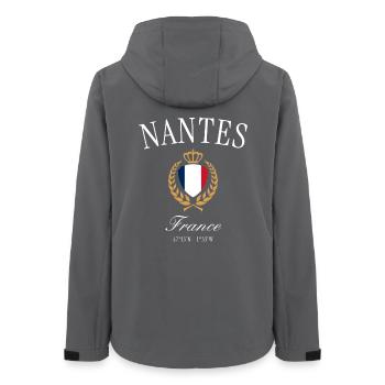 Nantes Frankreich Wappen Krone – Reise Souvenir - Frauen Recycelte Softshelljacke von Stanley/Stella - Anthrazit - Hinten - AI Model Female 172 light (172cm)