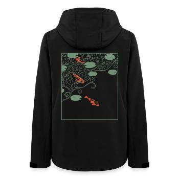 Wabi-sabi-Stil Koi-Karpfen - Frauen Recycelte Softshelljacke von Stanley/Stella - Schwarz - Hinten - AI Model Female 172 light (172cm)