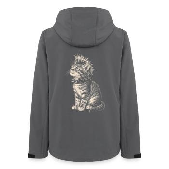 Punk Cat Mohawk Cats Shirt - Women’s Recycled Softshell Jacket by Stanley/Stella - anthracite - Back - AI Model Female 172 light (172cm)