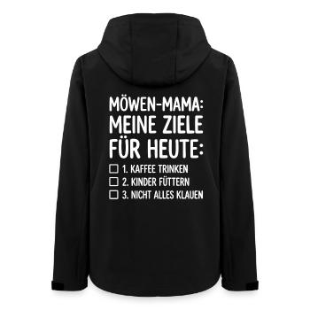 MöwenMama Ziele Checkliste Lustig - Frauen Recycelte Softshelljacke von Stanley/Stella - Schwarz - Hinten - AI Model Female 172 light (172cm)