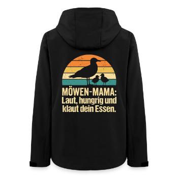 Möwenmama Checkliste Mama Humor Kaffee - Frauen Recycelte Softshelljacke von Stanley/Stella - Schwarz - Hinten - AI Model Female 172 light (172cm)