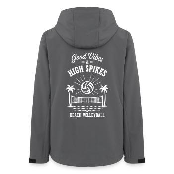 G Vibes & High Spikes Beach Volleyball - Frauen Recycelte Softshelljacke von Stanley/Stella - Anthrazit - Hinten - AI Model Female 172 light (172cm)