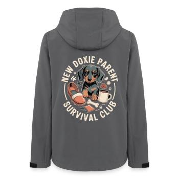 Dachshund Survival Club - Women’s Recycled Softshell Jacket by Stanley/Stella - anthracite - Back - AI Model Female 172 light (172cm)