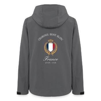 Chamonix-Mont-Blanc Frankreich Reise Souvenir - Frauen Recycelte Softshelljacke von Stanley/Stella - Anthrazit - Hinten - AI Model Female 172 light (172cm)