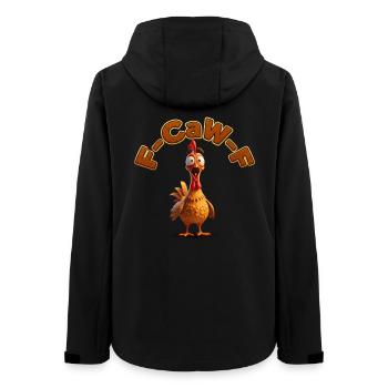 F-Caw Cartoon Rooster | funny pictures, lifestyle - Women’s Recycled Softshell Jacket by Stanley/Stella - black - Back - AI Model Female 172 light (172cm)