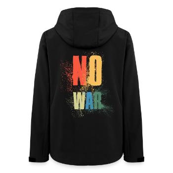 NO WAR – Statement für den Frieden gegen den Krieg - Frauen Recycelte Softshelljacke von Stanley/Stella - Schwarz - Hinten - AI Model Female 172 light (172cm)