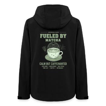 Angetrieben von Matcha Calm, aber koffeinhaltigem grünem Tee - Frauen Recycelte Softshelljacke von Stanley/Stella - Schwarz - Hinten - AI Model Female 172 light (172cm)