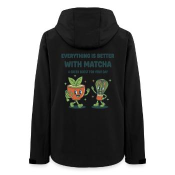 Alles ist besser mit Matcha Green Boost für - Frauen Recycelte Softshelljacke von Stanley/Stella - Schwarz - Hinten - AI Model Female 172 light (172cm)
