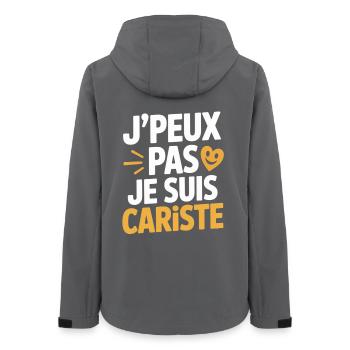 T-Shirt Humour Cariste Chariot Élévateur Gerbeur - Veste softshell femme recyclée Stanley/Stella - charbon - Dos - AI Model Female 172 light (172cm)