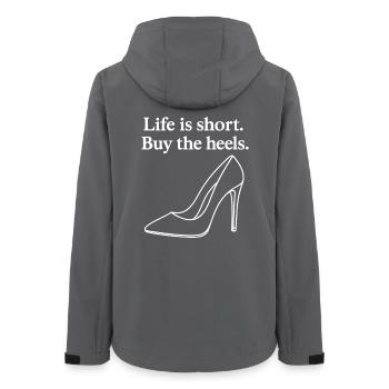 Life is short. Buy the heels. Line Art - Women’s Recycled Softshell Jacket by Stanley/Stella - anthracite - Back - AI Model Female 172 light (172cm)