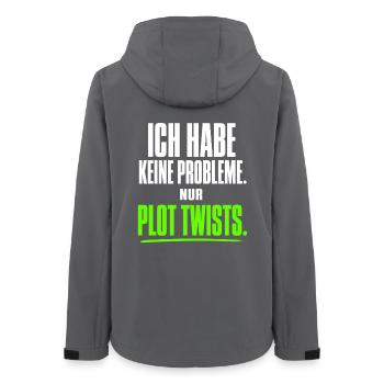 Ich habe keine Probleme nur Plot Twists - Frauen Recycelte Softshelljacke von Stanley/Stella - Anthrazit - Hinten - AI Model Female 172 light (172cm)