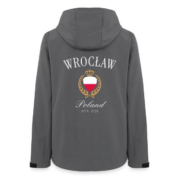 Couronne des armoiries de Wroclaw Pologne – Souvenir de voyage - Veste softshell femme recyclée Stanley/Stella - charbon - Dos - AI Model Female 172 light (172cm)