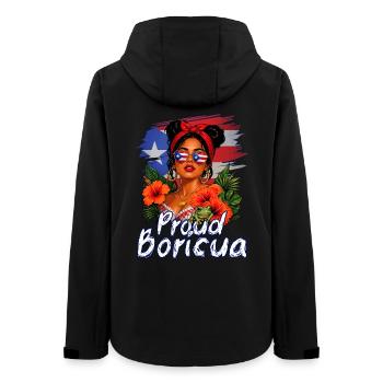 Porto Rico Boricua fier - Veste softshell femme recyclée Stanley/Stella - noir - Dos - AI Model Female 172 light (172cm)