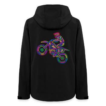 Motocross Dirt Bike Space Kids Dirt Bike - Women’s Recycled Softshell Jacket by Stanley/Stella - black - Back - AI Model Female 172 light (172cm)