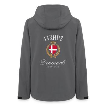 Couronne des armoiries Danemark d’Aarhus – Souvenir de voyage - Veste softshell femme recyclée Stanley/Stella - charbon - Dos - AI Model Female 172 light (172cm)