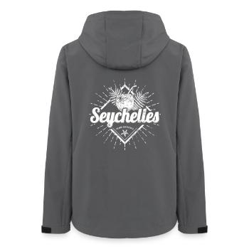 Seychellen Kokosnuss und Seestern Retro Souvenir - Veste softshell femme recyclée Stanley/Stella - charbon - Dos - AI Model Female 172 light (172cm)