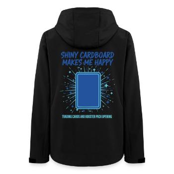Glänzender Karton macht mich glücklich mit Sammelkarten - Frauen Recycelte Softshelljacke von Stanley/Stella - Schwarz - Hinten - AI Model Female 172 light (172cm)