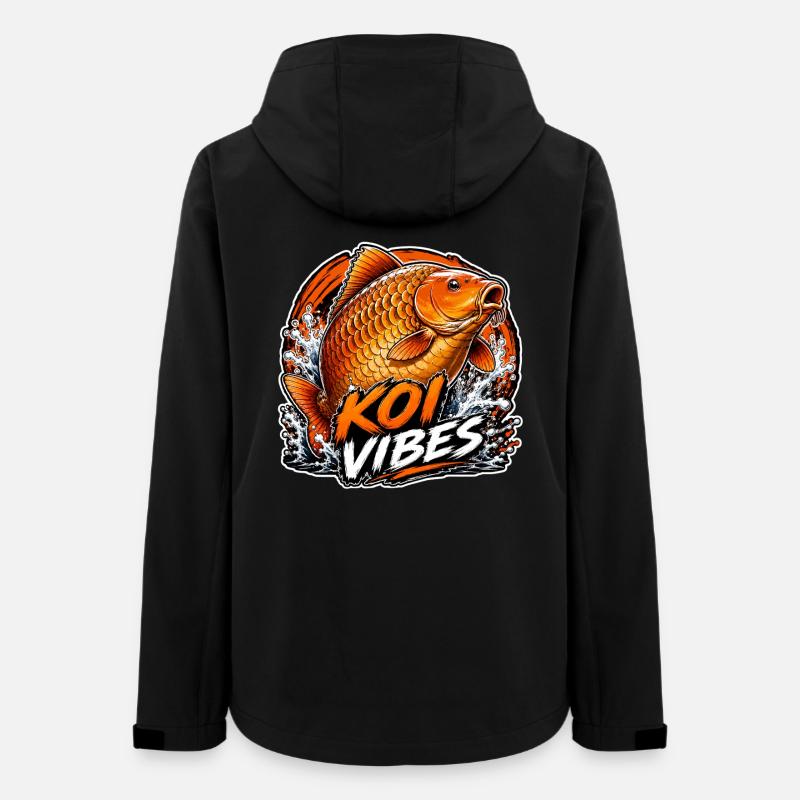 Koi Vibes Orange Carp Splash Design - Frauen Recycelte Softshelljacke von Stanley/Stella - Schwarz
