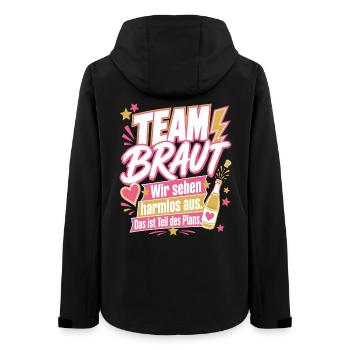 Team Braut, Teil des Plans - Frauen Recycelte Softshelljacke von Stanley/Stella - Schwarz - Hinten - AI Model Female 172 light (172cm)