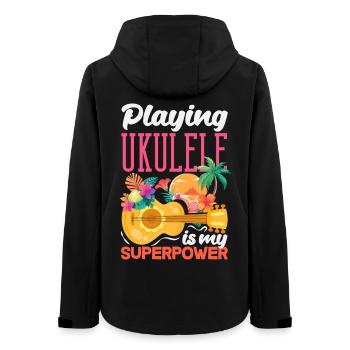 Jouer du ukulélé est mon superpouvoir Musicien d’Hawaï - Veste softshell femme recyclée Stanley/Stella - noir - Dos - AI Model Female 172 light (172cm)