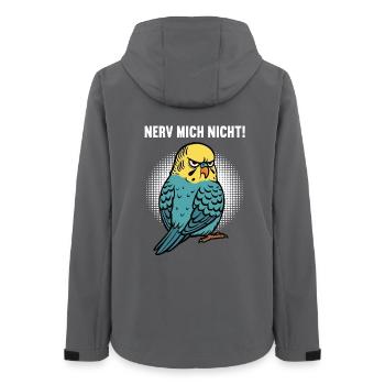 Nerv Mich Nicht Wellensittich Wellensittichhalter - Frauen Recycelte Softshelljacke von Stanley/Stella - Anthrazit - Hinten - AI Model Female 172 light (172cm)