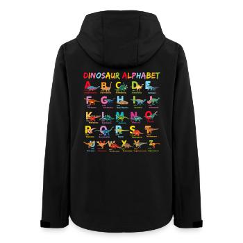 Alphabet Dinosaurier Alphabet Child - Frauen Recycelte Softshelljacke von Stanley/Stella - Schwarz - Hinten - AI Model Female 172 light (172cm)
