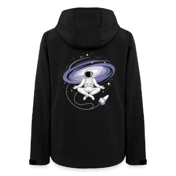 Astronaut Yoga T-Shirt – Weltraum Meditation - Frauen Recycelte Softshelljacke von Stanley/Stella - Schwarz - Hinten - AI Model Female 172 light (172cm)