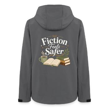 Urban Fiction Bücher Fan Bibliothek Motiv - Frauen Recycelte Softshelljacke von Stanley/Stella - Anthrazit - Hinten - AI Model Female 172 light (172cm)