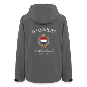 Couronne des armoiries de Maastricht – Design de voyage aux Pays-Bas - Veste softshell femme recyclée Stanley/Stella - charbon - Dos - AI Model Female 172 light (172cm)