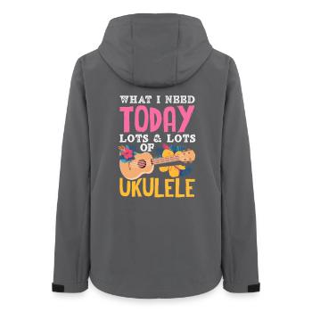 All I Need Is This Ukulele Hawaii Musik Spieler - Frauen Recycelte Softshelljacke von Stanley/Stella - Anthrazit - Hinten - AI Model Female 172 light (172cm)