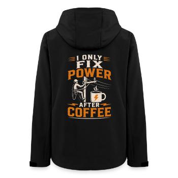 Elektriker Kaffee Spannung Kabel Technik - Frauen Recycelte Softshelljacke von Stanley/Stella - Schwarz - Hinten - AI Model Female 172 light (172cm)
