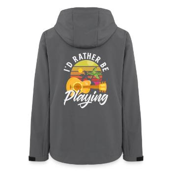 Introverted But Willing To Discuss Ukuleles Musik - Frauen Recycelte Softshelljacke von Stanley/Stella - Anthrazit - Hinten - AI Model Female 172 light (172cm)