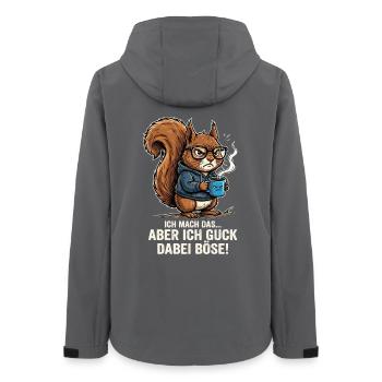 Eichhörnchen Böse Lustig Spruch - Frauen Recycelte Softshelljacke von Stanley/Stella - Anthrazit - Hinten - AI Model Female 172 light (172cm)