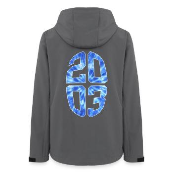23 JAHRE ALT 2003 23. GEBURTSTAG - Frauen Recycelte Softshelljacke von Stanley/Stella - Anthrazit - Hinten - AI Model Female 172 light (172cm)