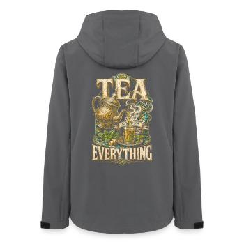 Marokkaner Marokko Tea Solves Everything - Frauen Recycelte Softshelljacke von Stanley/Stella - Anthrazit - Hinten - AI Model Female 172 light (172cm)