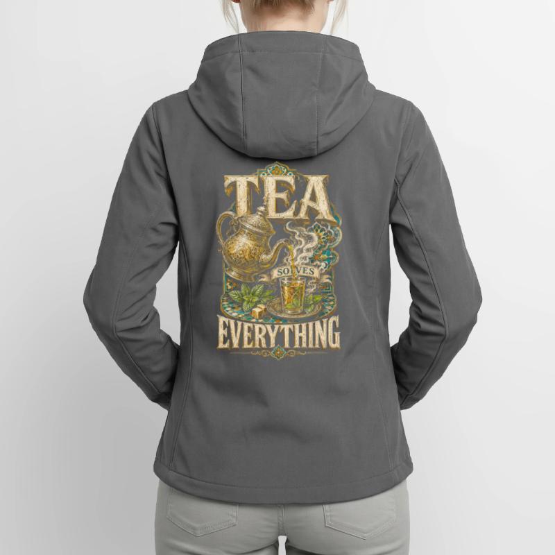 Moroccan Morocco Tea Solves Everything Women’s Recycled Softshell Jacket by Stanley/Stella