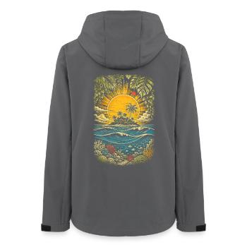 Belize Belizean Root - Women’s Recycled Softshell Jacket by Stanley/Stella - anthracite - Back - AI Model Female 172 light (172cm)