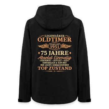 Legendärer Oldtimer 1951 – 75. Geburtstag - Frauen Recycelte Softshelljacke von Stanley/Stella - Schwarz - Hinten - AI Model Female 172 light (172cm)