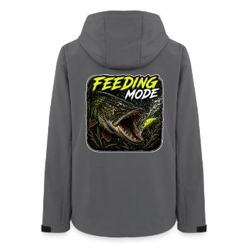 Feeding Mode Pike Fishing Design - Women’s Recycled Softshell Jacket by Stanley/Stella - anthracite - Back - AI Model Female 172 light (172cm)