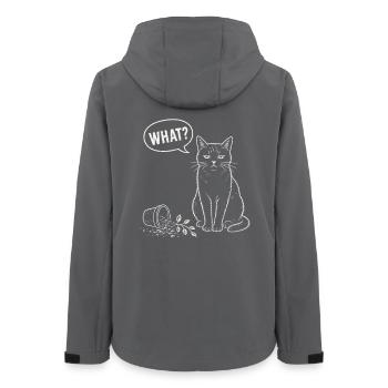 Cat What Flowerpot Humor Shirt - Women’s Recycled Softshell Jacket by Stanley/Stella - anthracite - Back - AI Model Female 172 light (172cm)