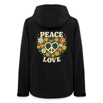 paix amour - Veste softshell femme recyclée Stanley/Stella - noir - Dos - AI Model Female 172 light (172cm)