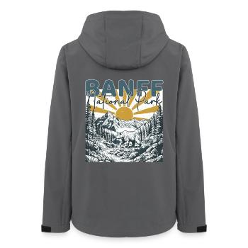 Banff National Park Canada Vintage - Women’s Recycled Softshell Jacket by Stanley/Stella - anthracite - Back - AI Model Female 172 light (172cm)