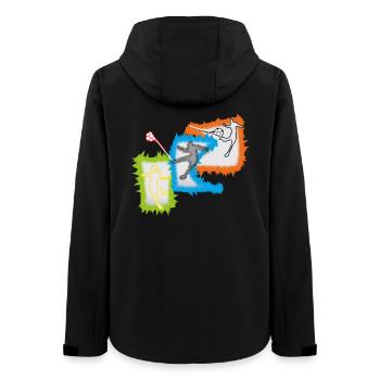 Fußball Fußballspieler - Frauen Recycelte Softshelljacke von Stanley/Stella - Schwarz - Hinten - AI Model Female 172 light (172cm)