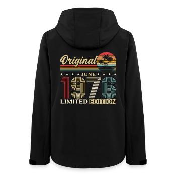Cadeau du 50e anniversaire Millésime juin 1976 - Veste softshell femme recyclée Stanley/Stella - noir - Dos - AI Model Female 172 light (172cm)